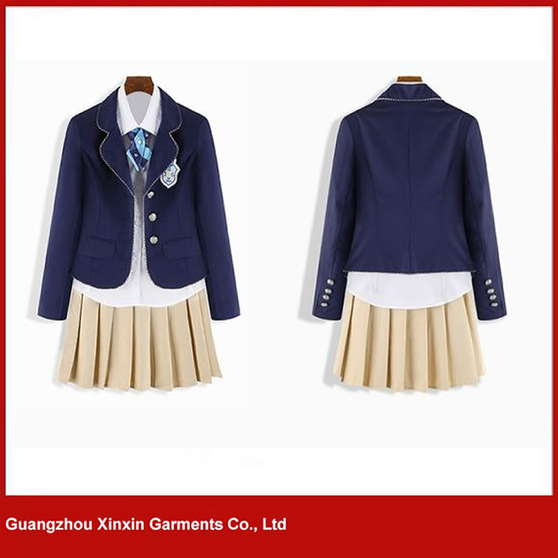 Blazers escolares de calidad personalizada azul para niños y niñas, uniformes escolares, chaqueta formal traje (U2501)
