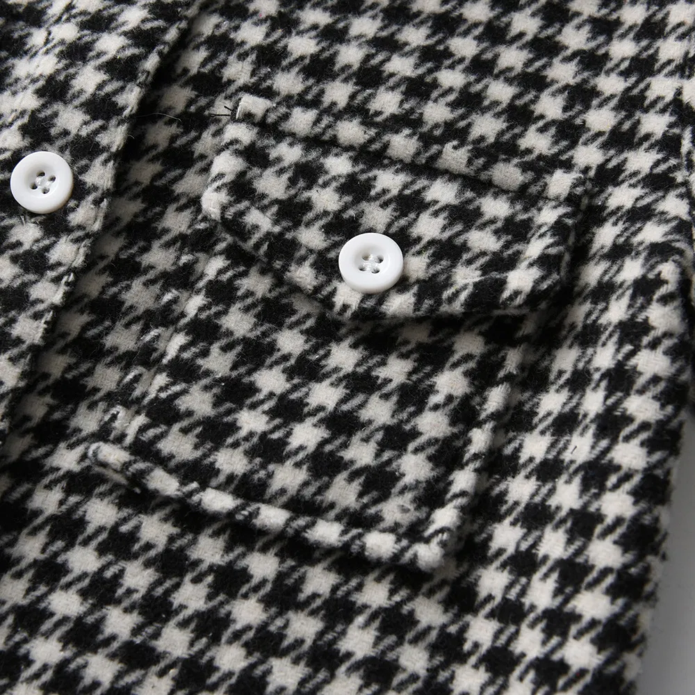Ropa de niño invierno camisa de cuadros de algodón de manga larga ropa infantil con abrigo cepillado chaqueta de forro polar para niños chaqueta de invierno para niñas etiqueta personalizada