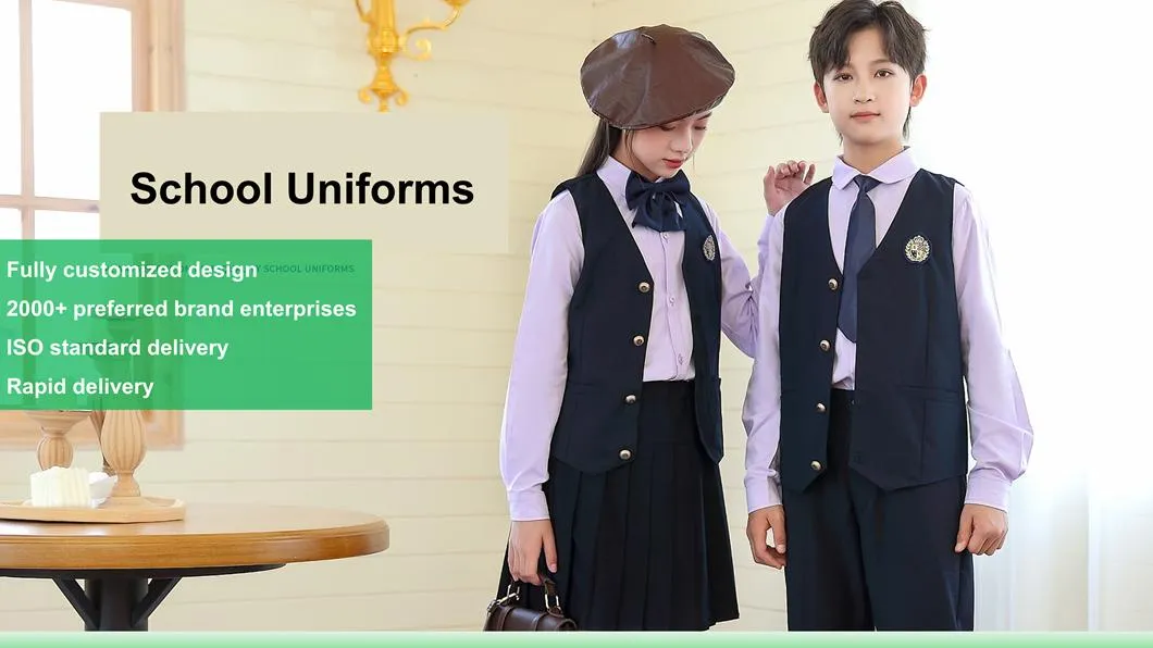Uniforme escolar personalizado al por mayor para niños, unisex, con logotipo bordado o impreso