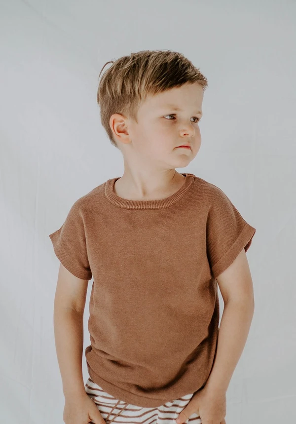 Camiseta de algodón orgánica ecológica para niños, sostenible, camiseta personalizada para niños
