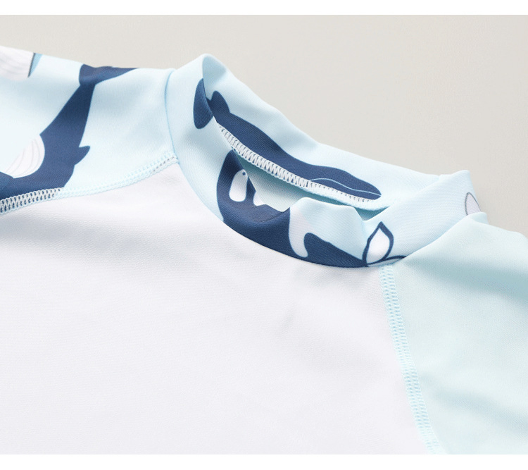 Niños 2-Piece Conjunto de Manga Larga y Pantalones Traje de Baño Rápido Secado con Estampado de Ballena para Playa Piscina Natación