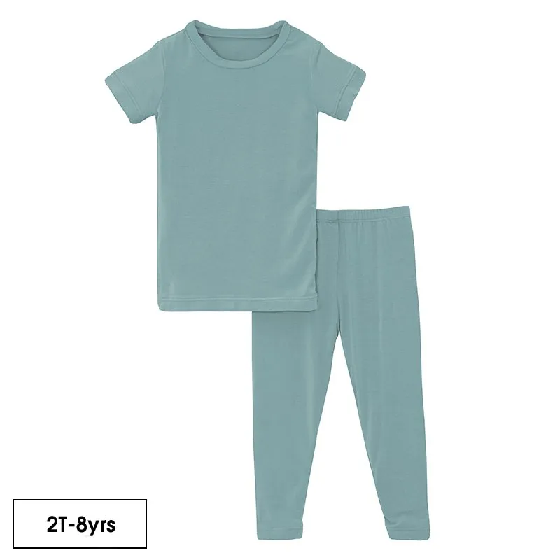 Conjunto de Pijamas de Manga Corta Esencial 2PCS Ropa de Dormir de Bambú para Niños