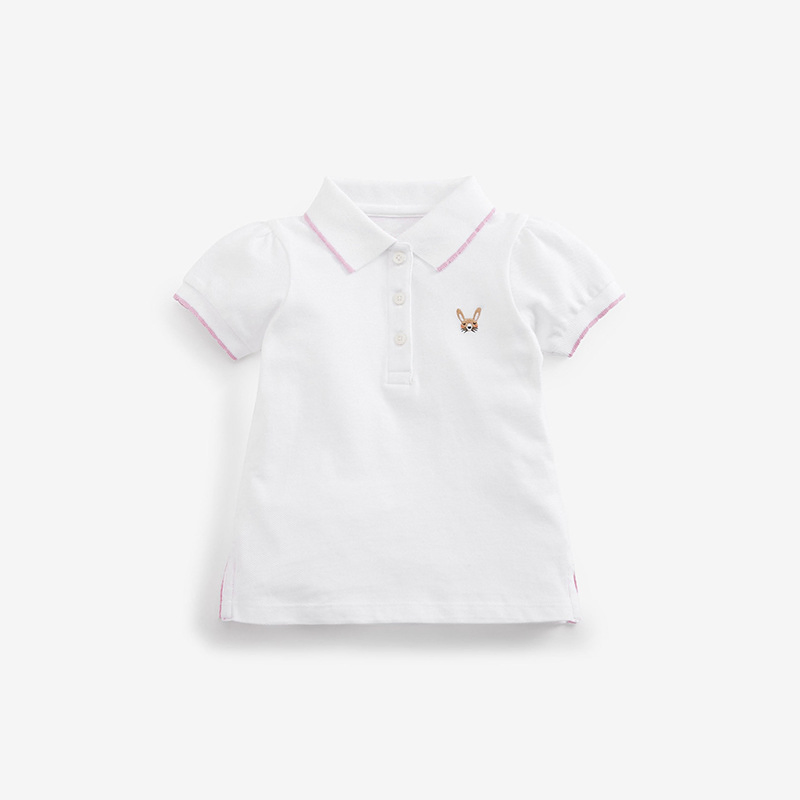 Polo de algodón para niños de verano de ropa para niños de bajo precio Ropa de manga corta de color blanco