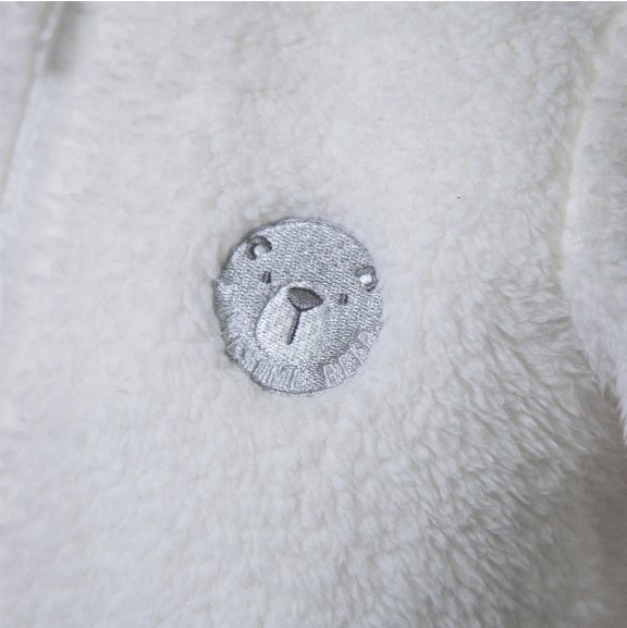 Ropa de felpa blanca para bebés con capucha y orejas, abrigo suave y cálido para niños pequeños