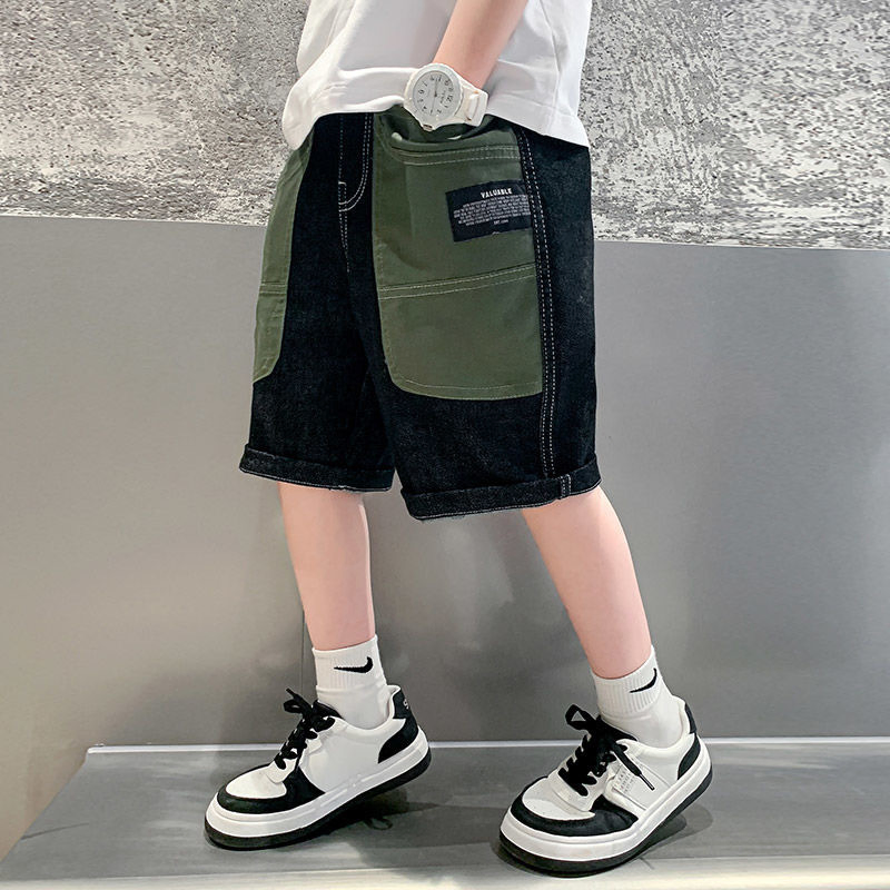 Ropa personalizada para niños, ropa para niños, jeans de verano, vaquero de algodón, cintura elástica, jeans para bebés