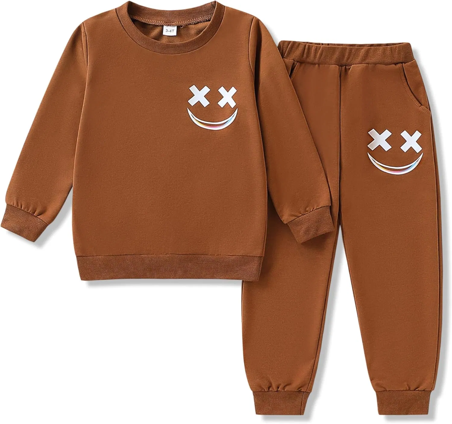 Tamaño 3-12 Años Ropa para Niños Pequeños Sudadera de Manga Larga y Pantalones 2PCS Conjuntos de Ropa Casual para Niños en Otoño