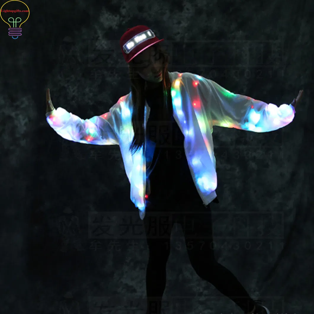Chaqueta LED Amantes Ropa de Béisbol Colorida Noche