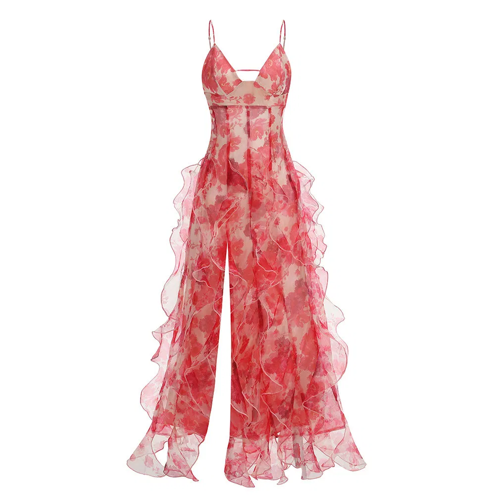 Vestido de moda para chicas con estampado floral elegante de verano, estilo casual para fiestas
