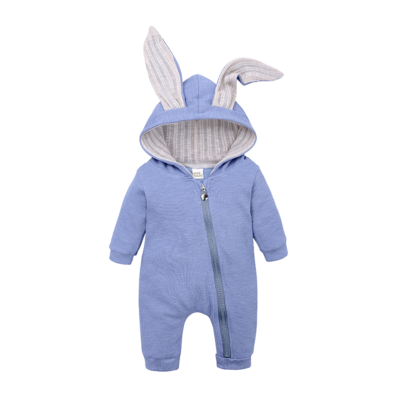 Mono de algodón para bebé, ropa de conejito lindo, mamelucos con cremallera, ropa para bebés, pijamas para bebés