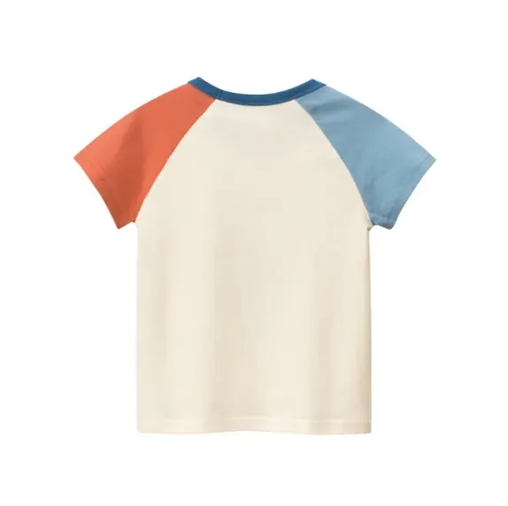 Ropa de verano para bebés de manga corta con bloques de color