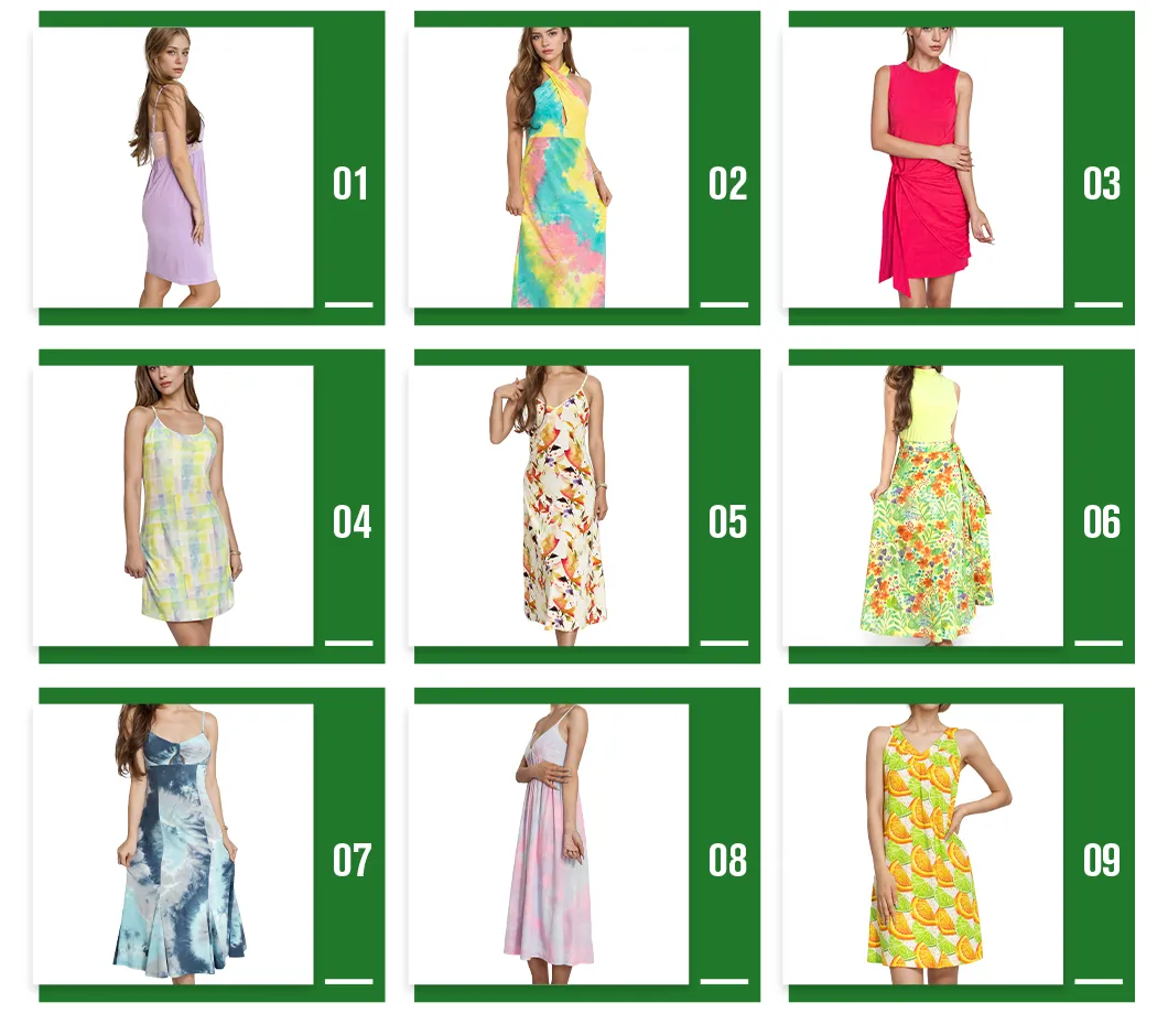Vestido de niña casual de verano impreso de bambú transpirable y suave al por mayor