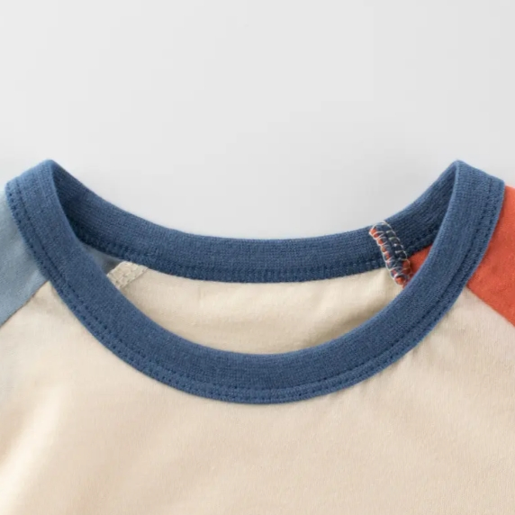 Ropa de verano para bebés de manga corta con bloques de color