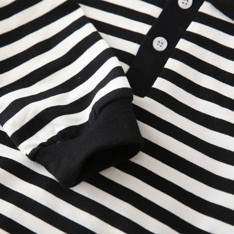 Niños Camisetas Polo de Manga Larga de Diferentes Colores Nueva Moda Camiseta Polo para Niños Ropa al por mayor Camiseta de Hilo Teñido Camiseta Polo para Niños Top de Moda Ropa para Bebés