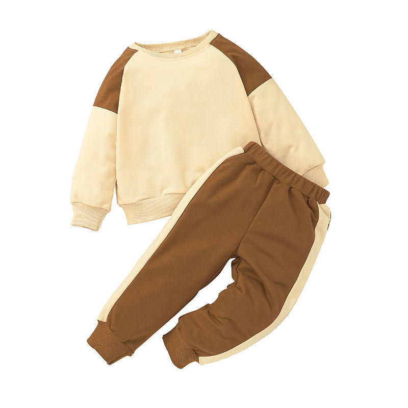 Nuevo conjunto de suéteres para niños y niñas, ropa de algodón para bebés, conjunto de ropa casual para niños en otoño e invierno