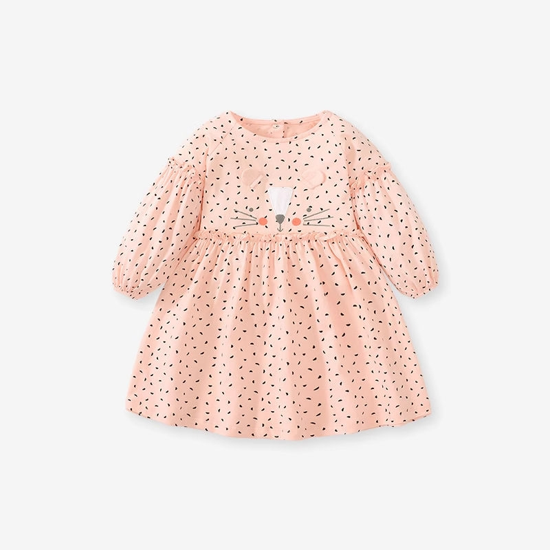 China Wholesale ropa para niños ropa de bebé 3D Gato Embroidery Girl Ropa de manga larga para niños