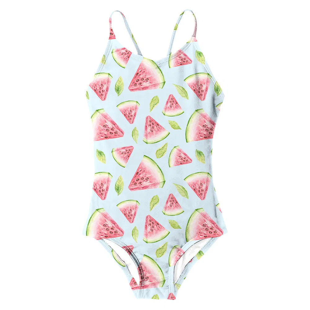 Ropa de baño sin mangas para niñas pequeñas 2025 con patrones populares, traje de baño de verano
