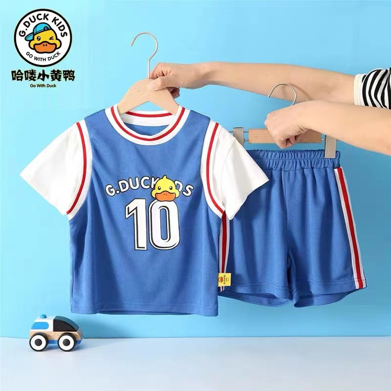 Conjuntos de verano para bebés niños, conjuntos de ropa para niñas, camiseta de manga corta + pantalones cortos, trajes deportivos de algodón, ropa infantil de tiburón de dibujos animados