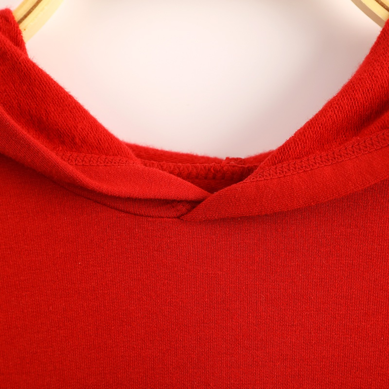 Vestido de moda con capucha de bambú de felpa de una sola cara para niñas, de manga larga y sostenible