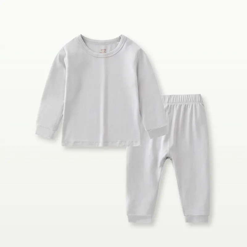 Ropa de bebé de bambú al por mayor, pijamas infantiles con patrón personalizado (parte superior + pantalones)