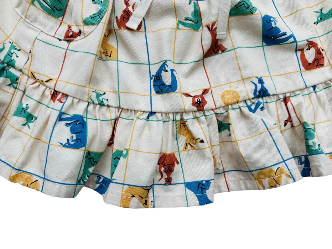 Falda de sarga de algodón personalizada para niña, ropa infantil