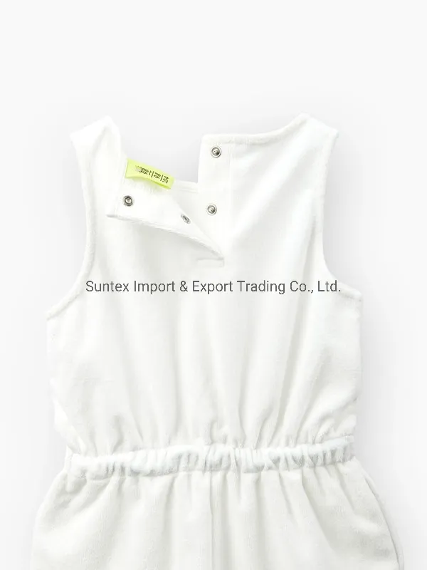 100% Tela de punto de algodón Terry color blanco ropa para niños ropa infantil