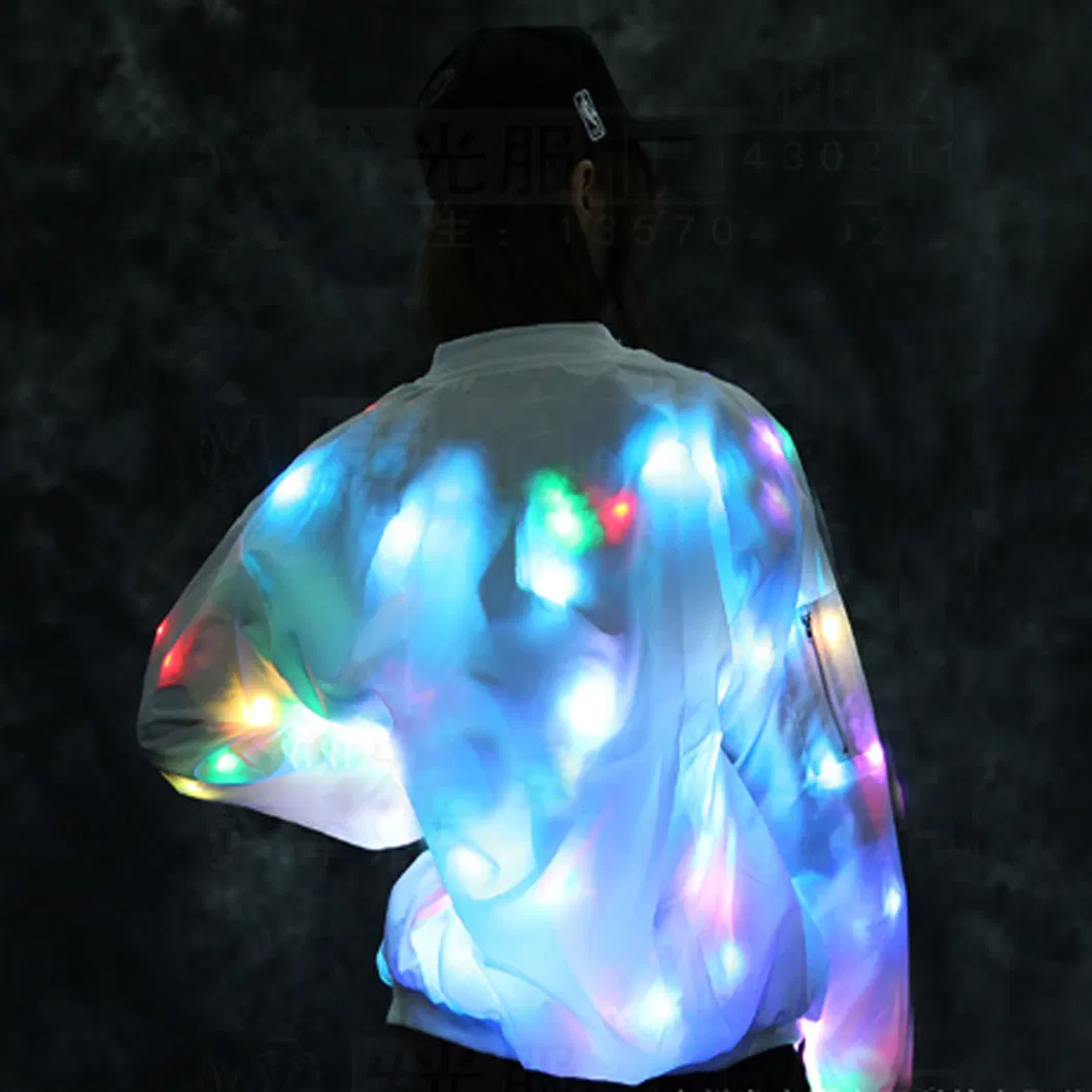 Chaqueta LED Amantes Ropa de Béisbol Colorida Noche