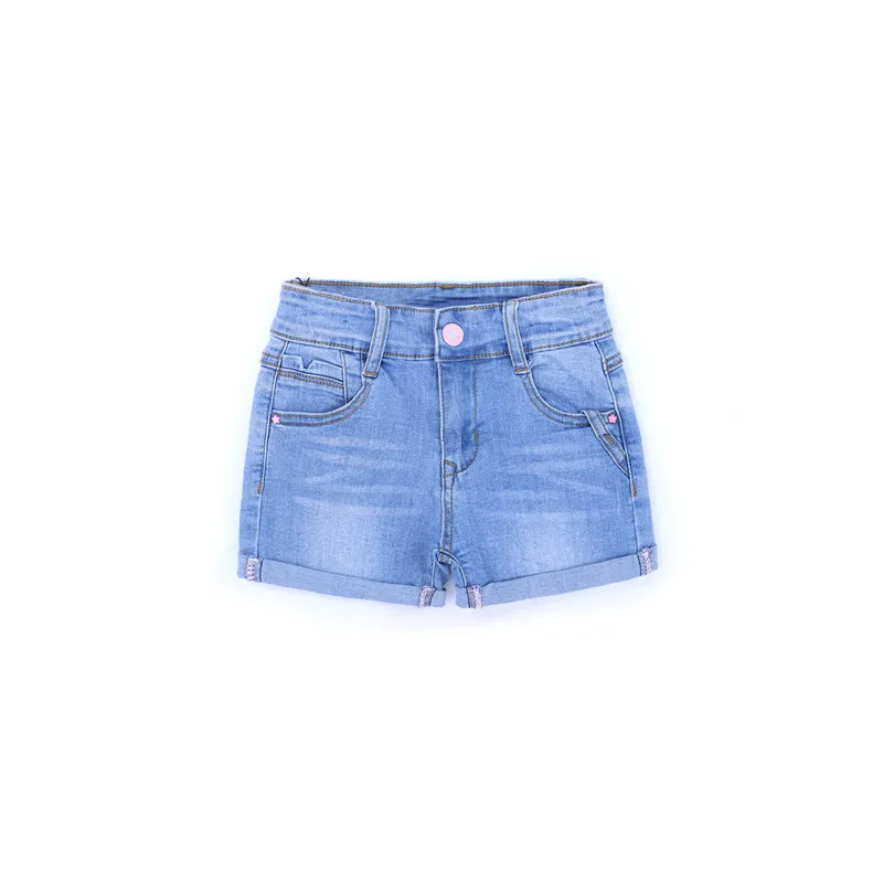 Chicas Pantalones Cortos Vaqueros Lavado Agua 2022 Verano Nuevo Estilo Ropa Infantil Pantalones de Algodón Moda Mayorista Hecho a Medida