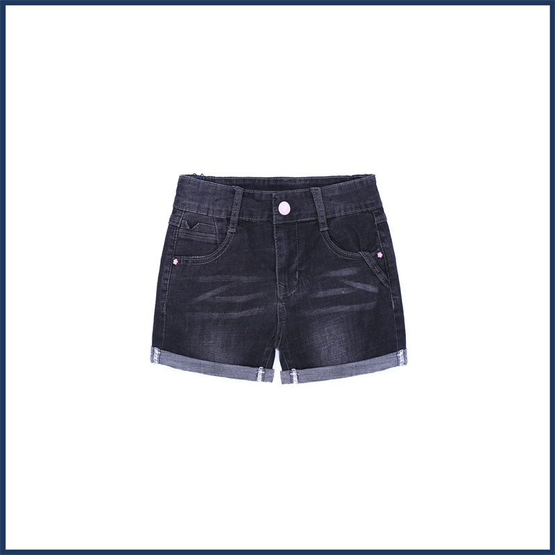 Chicas Pantalones Cortos Vaqueros Lavado Agua 2022 Verano Nuevo Estilo Ropa Infantil Pantalones de Algodón Moda Mayorista Hecho a Medida