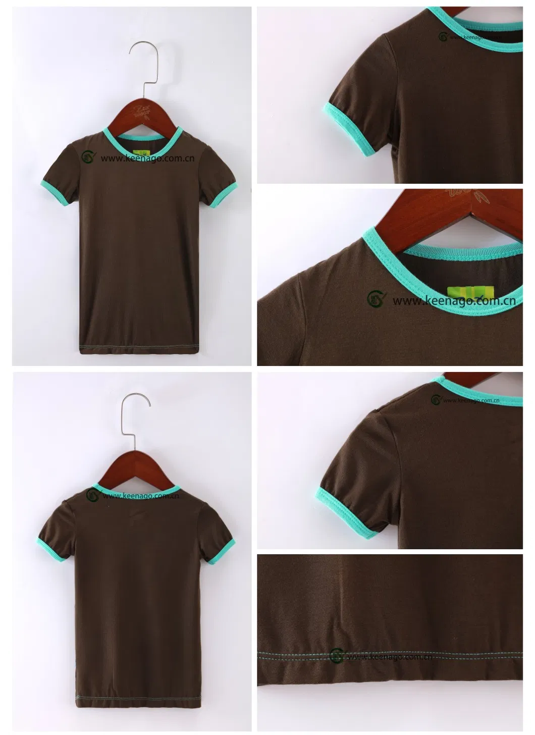 Ropa Infantil Sostenible OEM ODM 95% Bambú 5% Spandex Camiseta de Verano