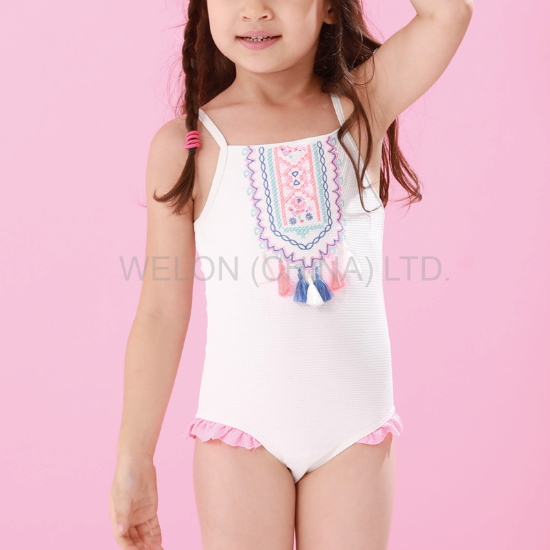 Traje de baño de una pieza para niñas con flecos, bikini para niñas, traje de baño para niños