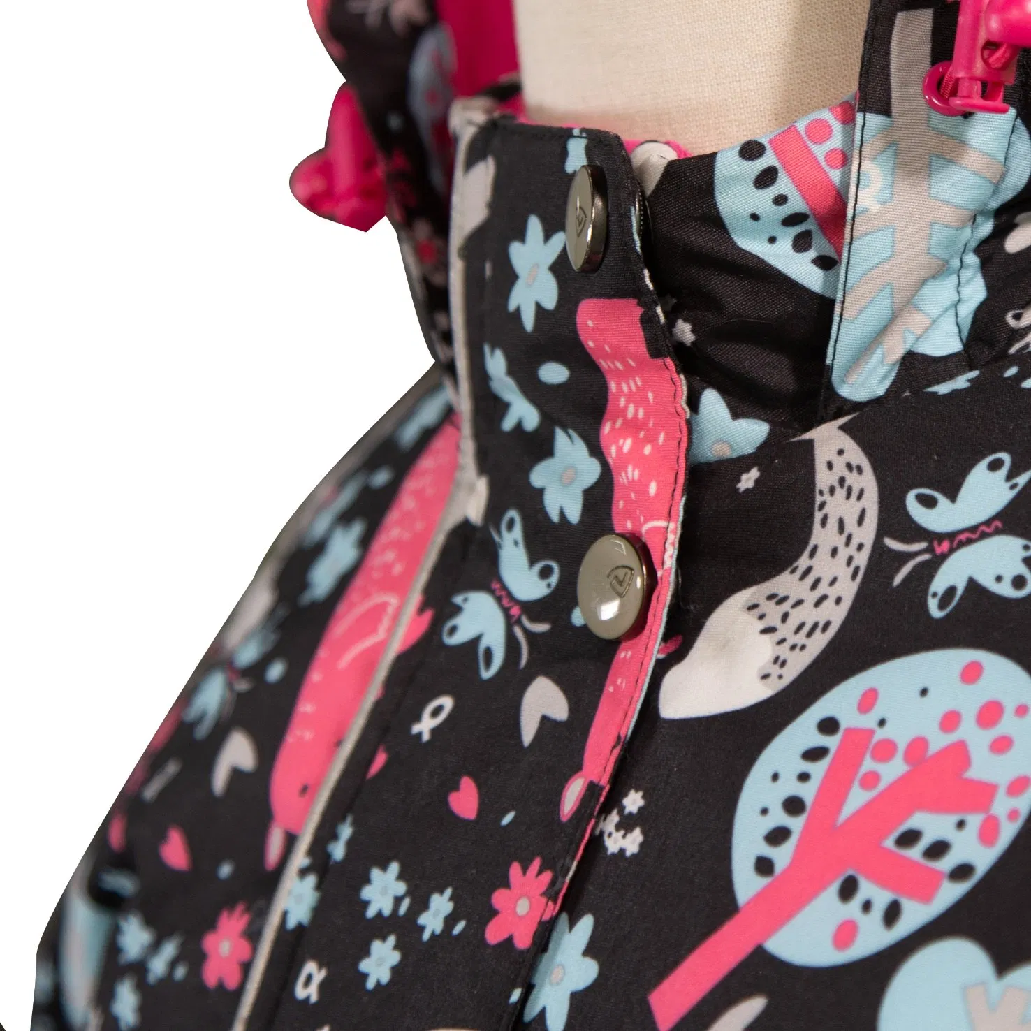Chaqueta de invierno con capucha para niños, acolchada, con estampado de conejo, abrigo exterior para niños
