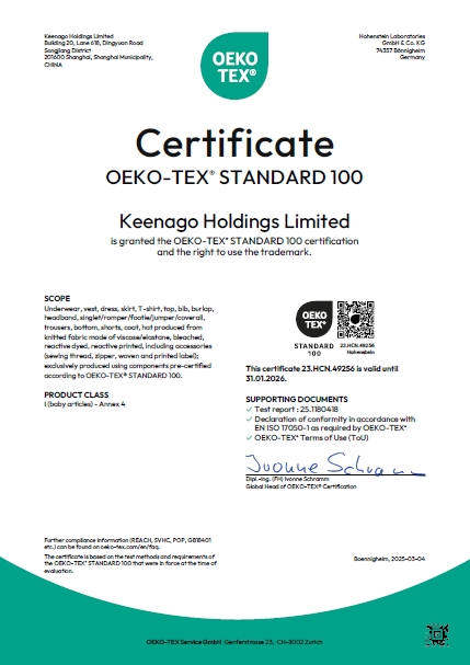 Certificación OEKO-TEX Standard 100