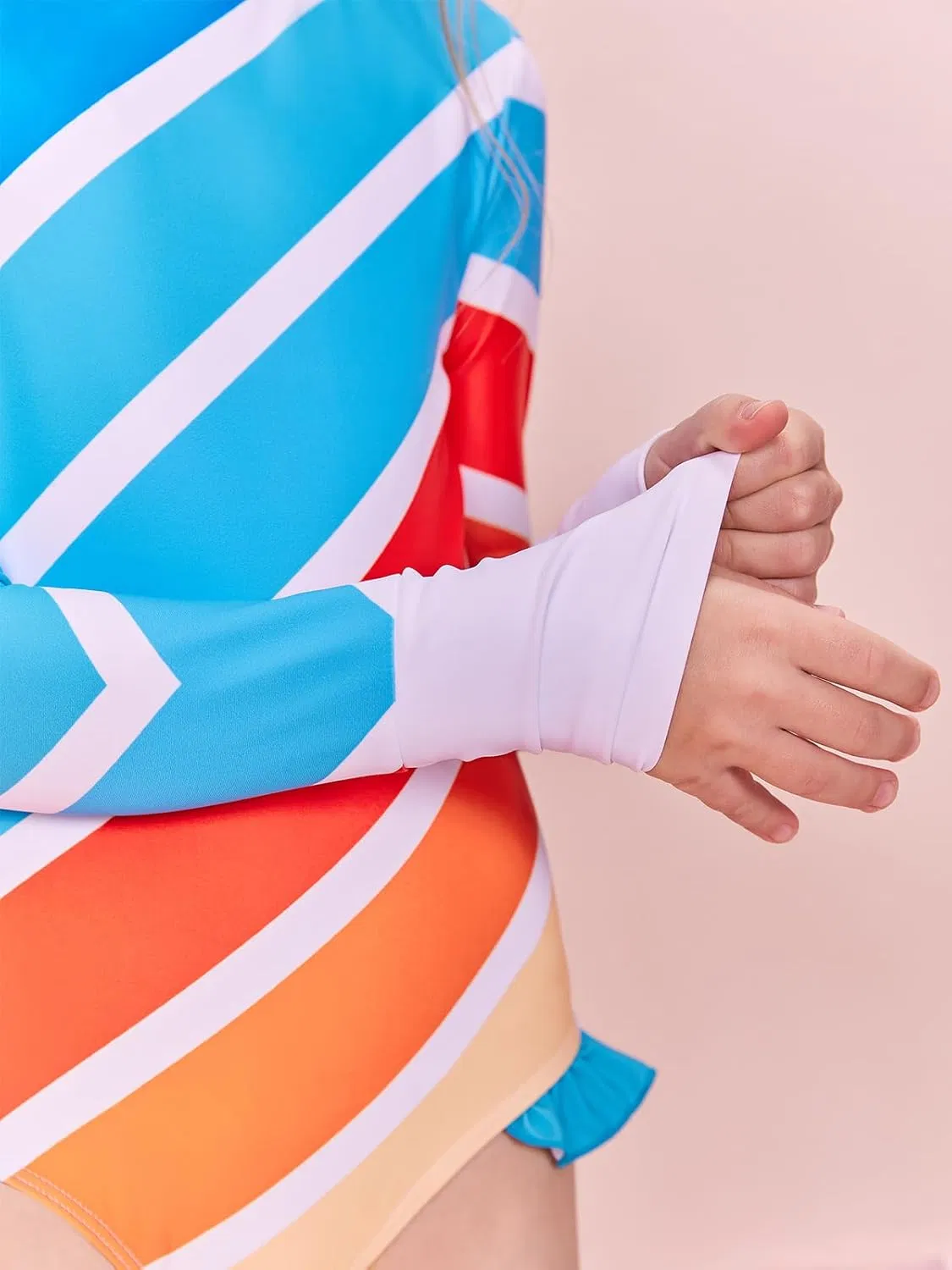 Traje de baño de manga larga con cremallera multicolor para niños Upf 50+