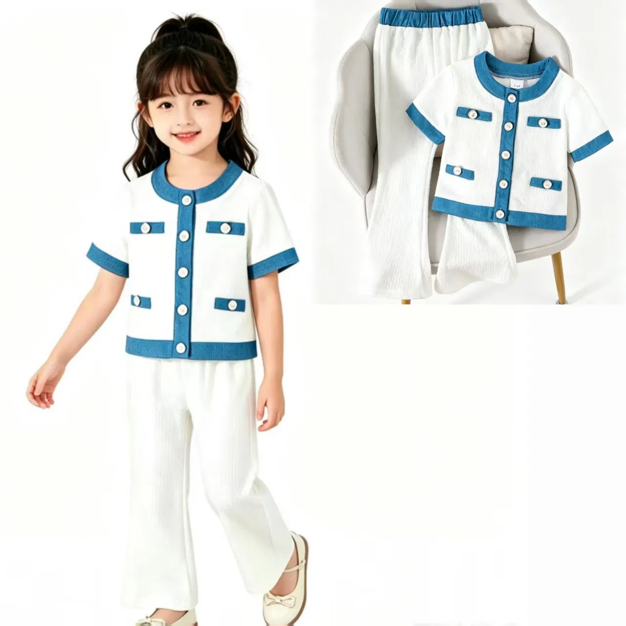 Venta al por mayor 2-7 Años Niñas Niñas Ropa Estilo Chanel Ropa Infantil