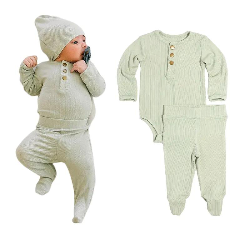 Conjuntos de Ropa para Bebés Ropa de Recién Nacido Conjuntos de Ropa de Bambú para Niños Pequeños Conjunto de Pantalones para Bebés Ecológico Orgánico Personalizado para Infantes 2 Pieza