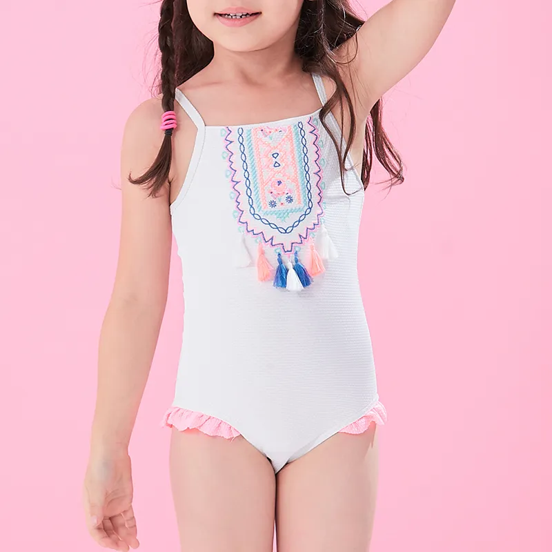 Traje de baño de una pieza para niñas con flecos, bikini para niñas, traje de baño para niños