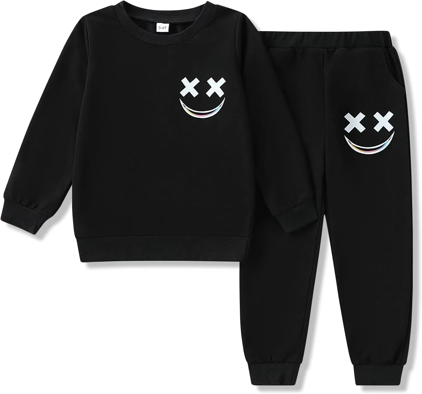 Tamaño 3-12 Años Ropa para Niños Pequeños Sudadera de Manga Larga y Pantalones 2PCS Conjuntos de Ropa Casual para Niños en Otoño