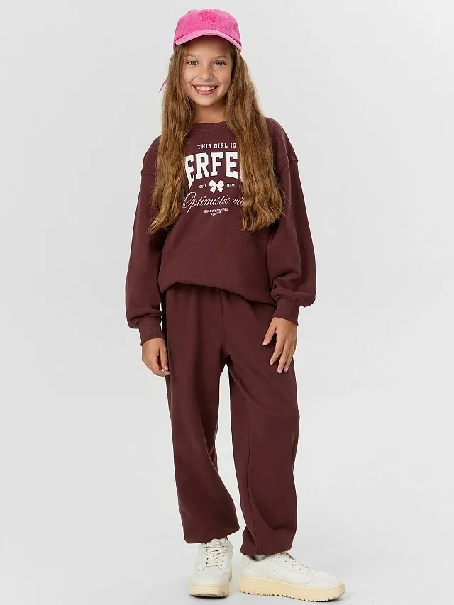 Ropa de niños perfecta para niñas adolescentes, sudaderas de cuello redondo con pantalones de running