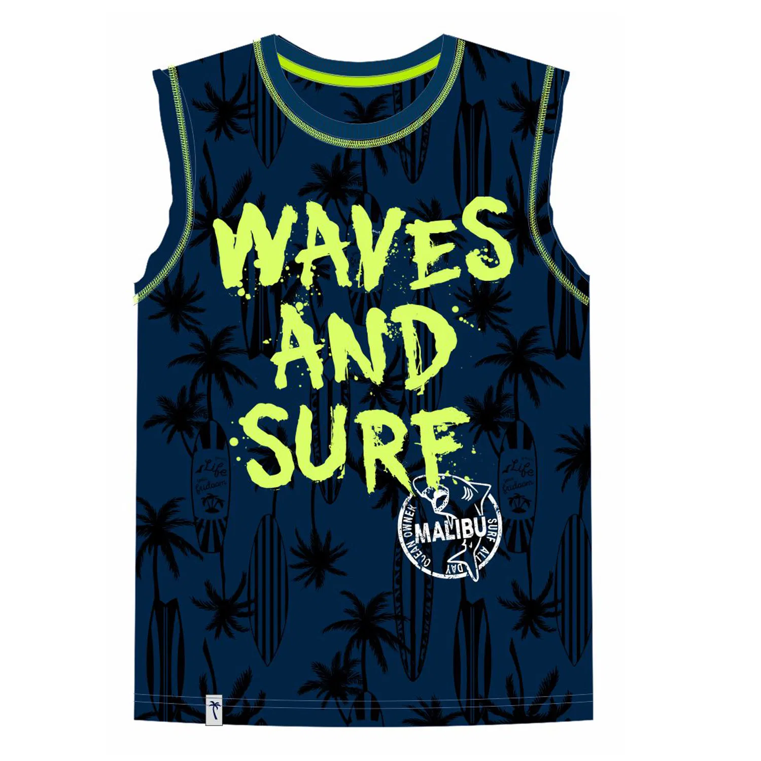 100% Camiseta sin mangas transpirable de verano para niños, impresa en algodón orgánico