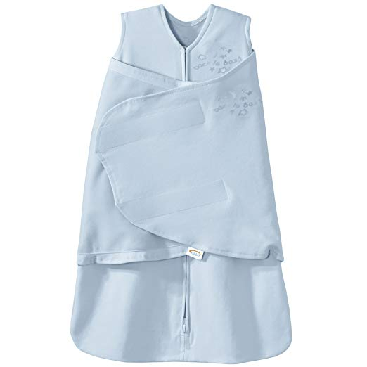 Saco de dormir para niños pequeños 100% Saco de algodón, prendas de swaddle para bebés y niños en azul