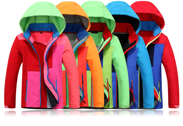 Chaqueta Softshell para Niños Ropa Infantil Abrigo Forrado de Forro Polar Chaqueta con Capucha de Parches