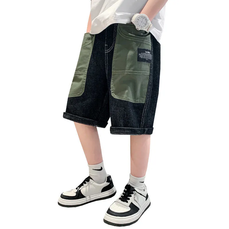 Ropa personalizada para niños, ropa para niños, jeans de verano, vaquero de algodón, cintura elástica, jeans para bebés