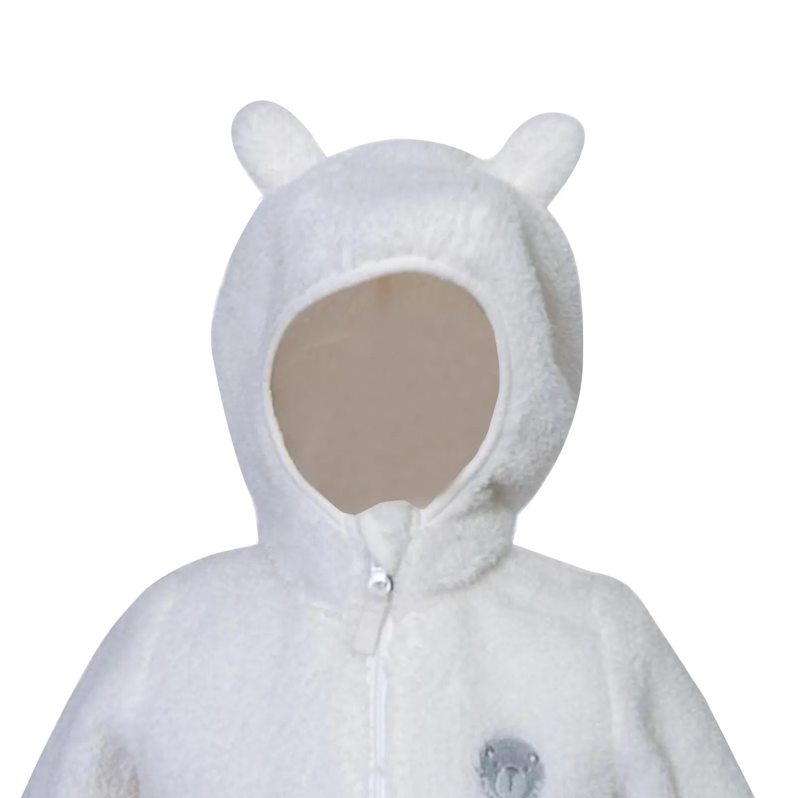 Ropa de felpa blanca para bebés con orejas