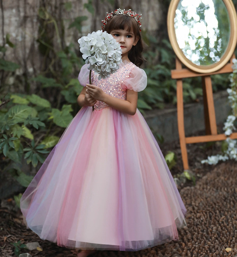 Vestido formal sin mangas de moda con bordado de flores y lazo para niñas, ideal para cumpleaños, fiestas de boda y eventos especiales