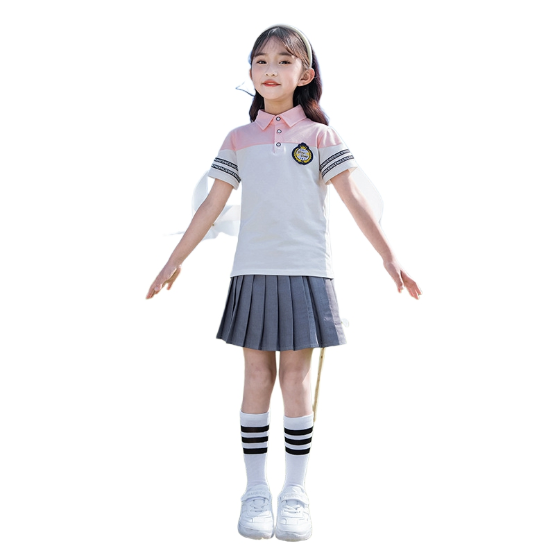 Uniforme escolar de verano para niños, de manga corta y corto