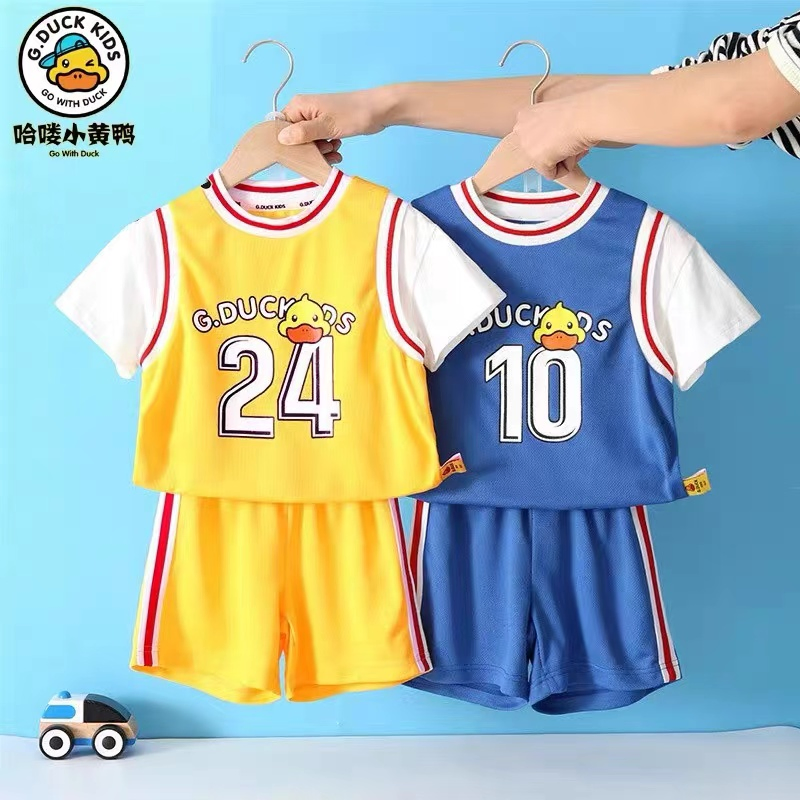 Conjuntos de verano para bebés niños, conjuntos de ropa para niñas, camiseta de manga corta + pantalones cortos, trajes deportivos de algodón, ropa infantil de tiburón de dibujos animados