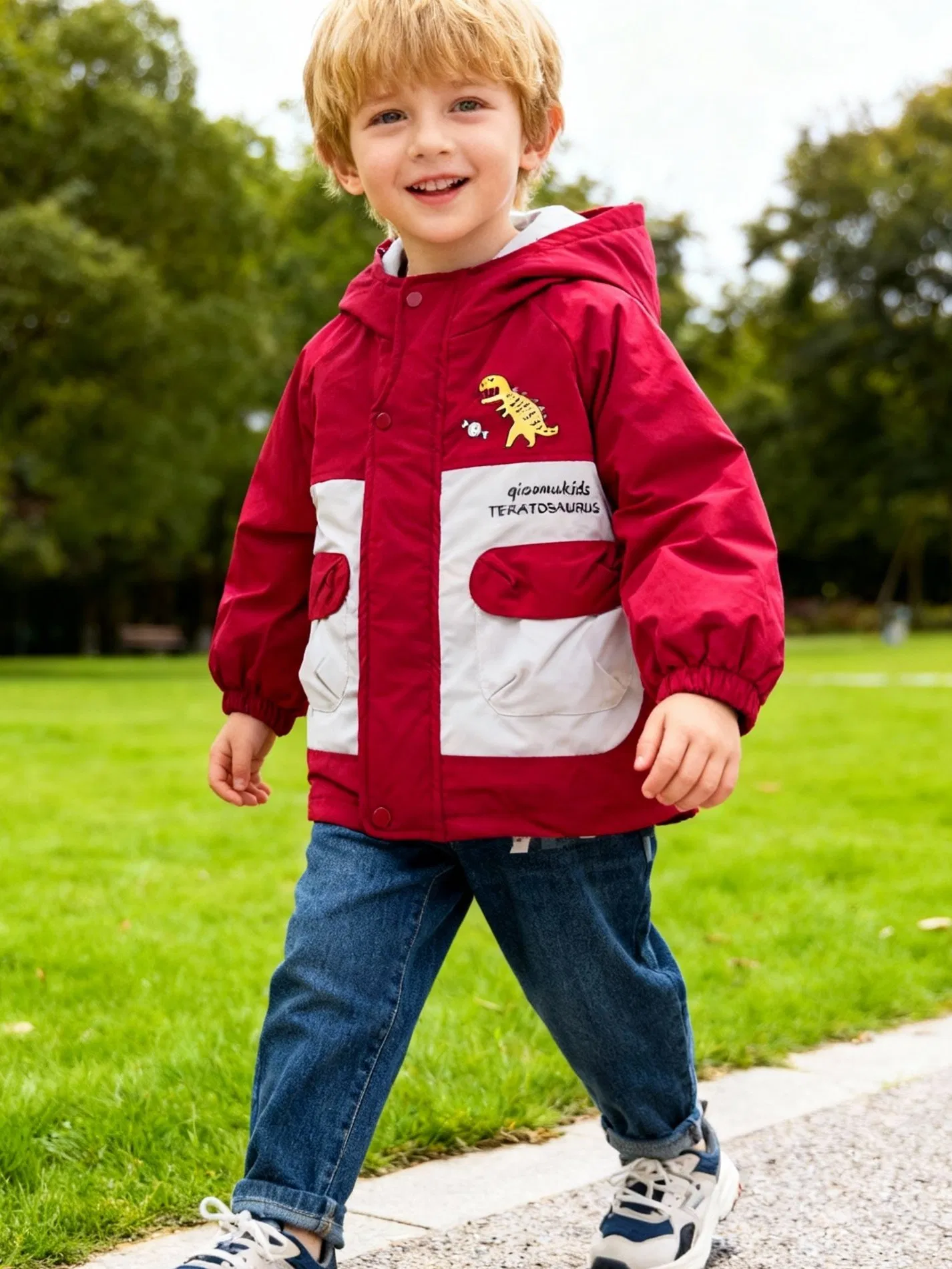 Ropa de abrigo de otoño e invierno para niños con chaqueta con capucha