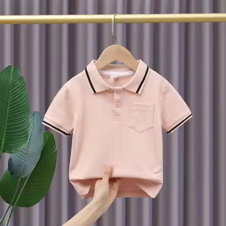 Camiseta de verano de cuello redondo y manga corta para niños, ropa infantil