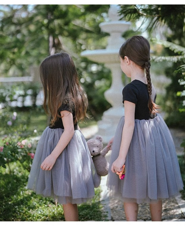 Ropa de vestido para niños de alta calidad de fábrica, malla con tejido de punto para bebés