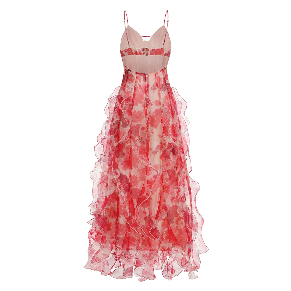 Vestido elegant de verano floral posterior